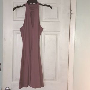 Flowing pink low cut dress